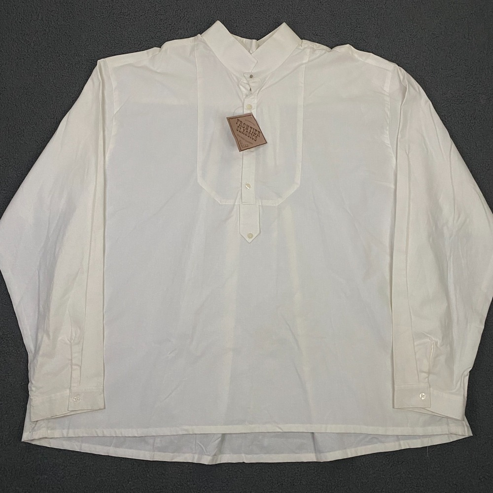 Frontier Classics Shirt Men 3XL White Dodge City Old Western Victorian Pioneer